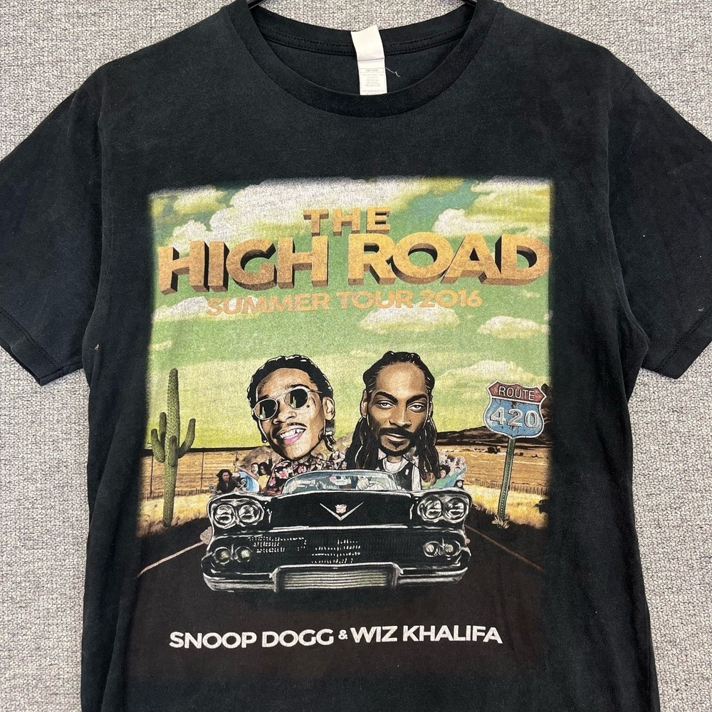 Snoop Dogg & Wiz Khalifa 2016 The High Road‎ Tour Tee Rap Hip Hop T-Shirt